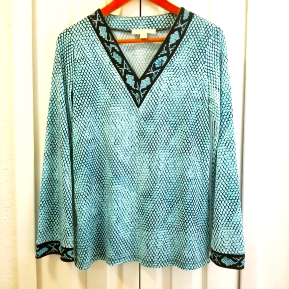 Michael Kors, Snake Print/ Animal Print,,V neck Tunic - Picture 4 of 10